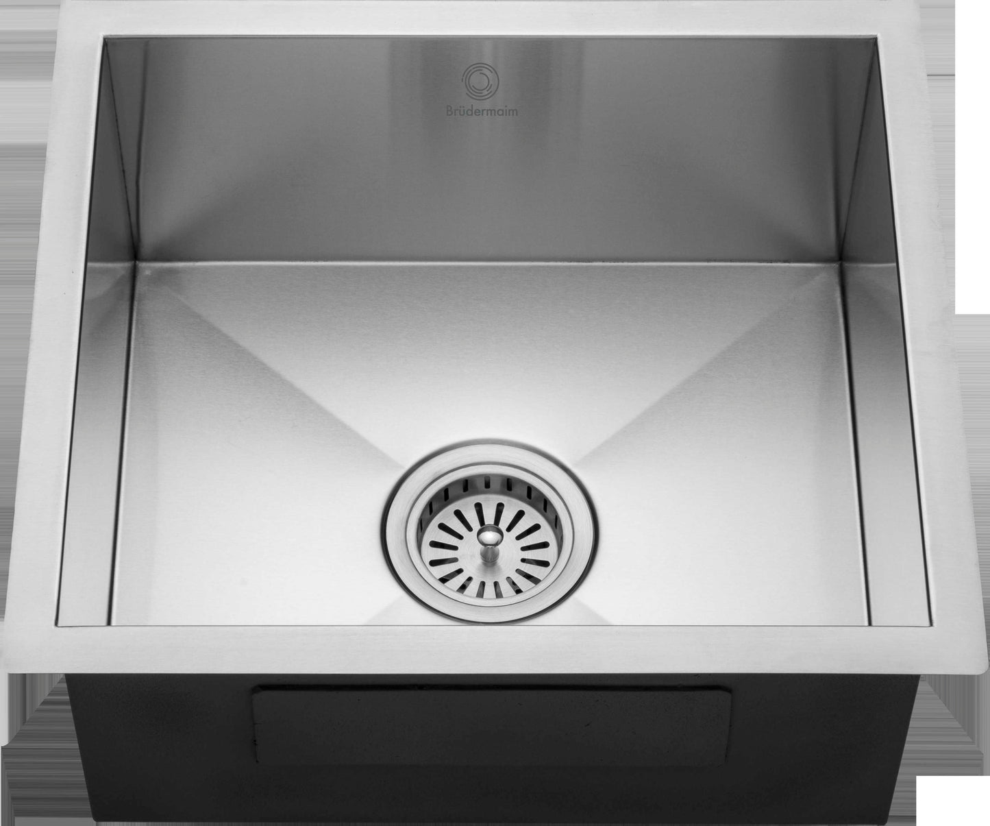Kitchen Sink - Stainless Steel - BRUDERMAIM 18x16x8 Inch 16 gauge Handcrafted T304 Stainless Steel Undermount Kitchen Sink Zero Radius Single Bowl.