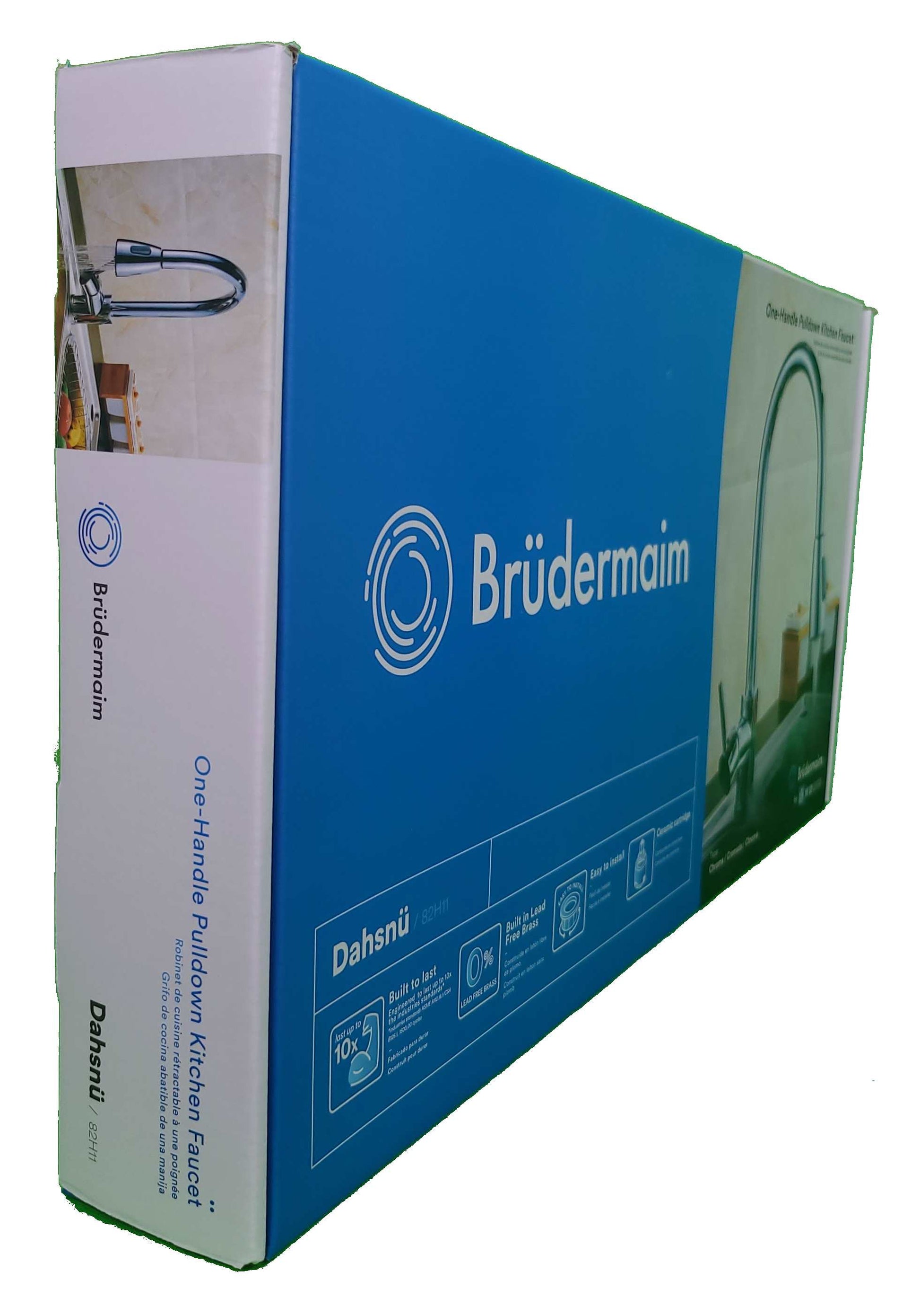 Pulldown Kitchen Faucet - BRÜDERMAIM Dahsnü  - Chrome - Lead Free Brass - cUPC Certified - Ceramic Cartridge.