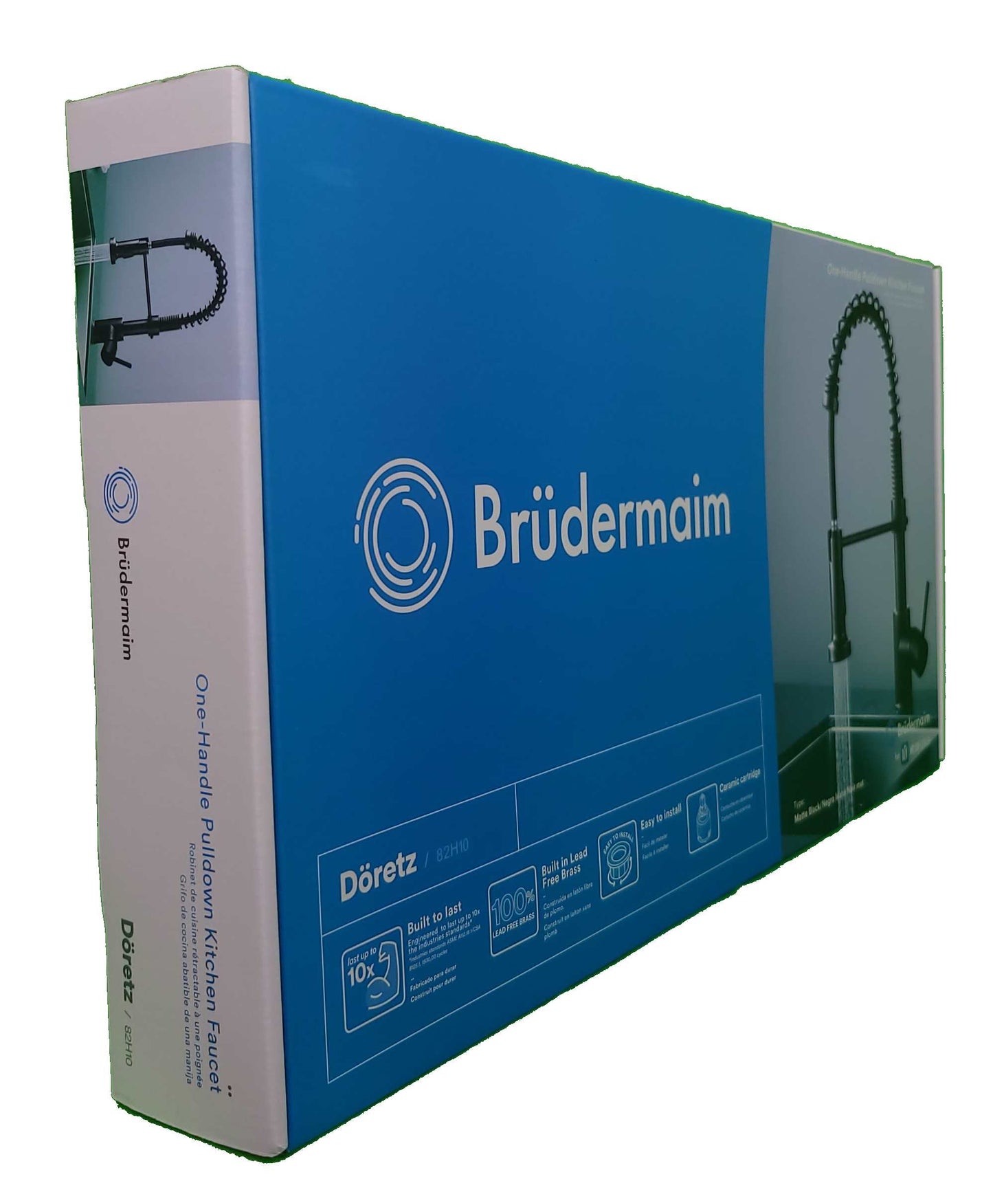 Pulldown Kitchen Faucet - BRÜDERMAIM Döretz - Matte Black - Lead Free Brass - cUPC Certified - Ceramic Cartridge.