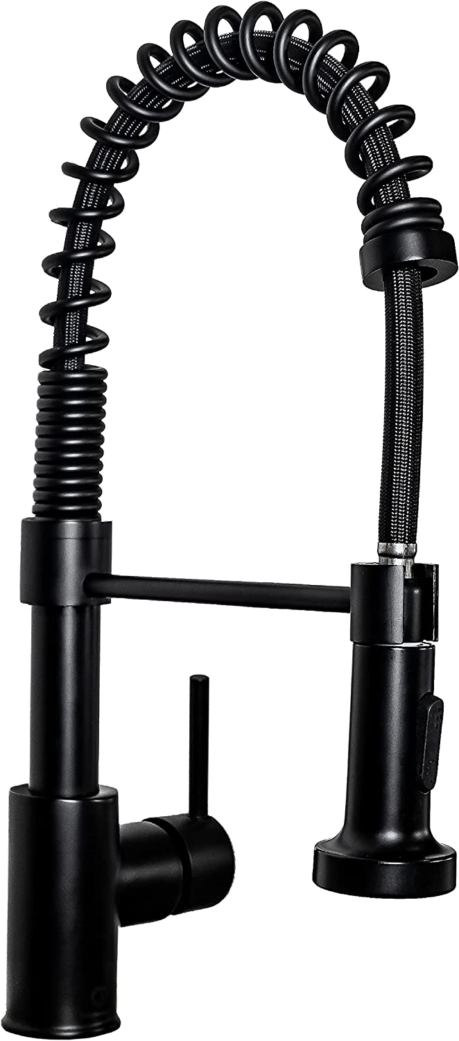 Pulldown Kitchen Faucet - BRÜDERMAIM Döretz - Matte Black - Lead Free Brass - cUPC Certified - Ceramic Cartridge.