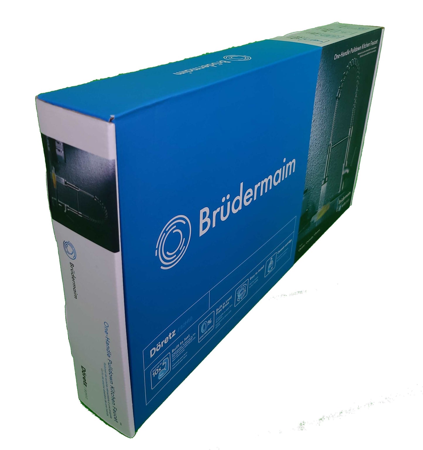 Pulldown Kitchen Faucet - BRÜDERMAIM Döretz - Chrome - Lead Free Brass - cUPC Certified - Ceramic Cartridge.