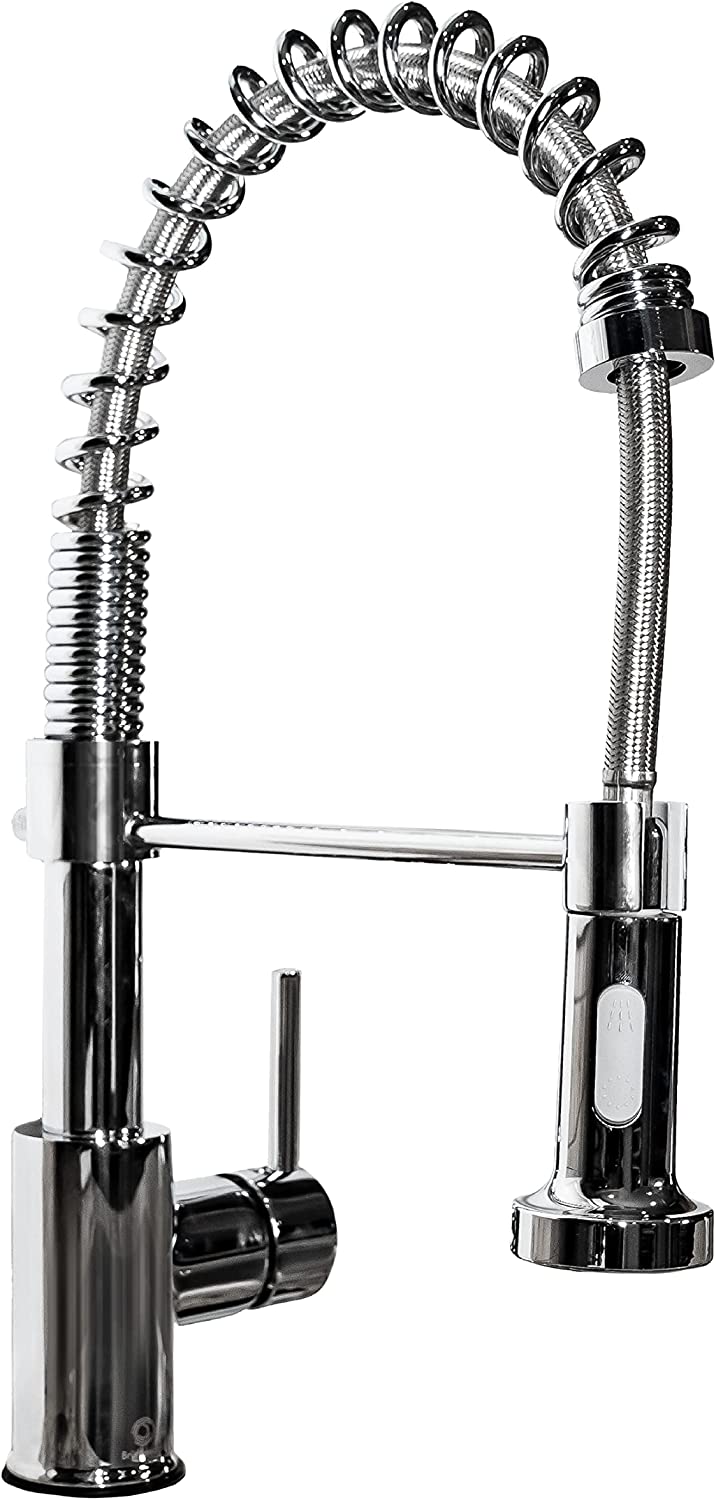 Pulldown Kitchen Faucet - BRÜDERMAIM Döretz - Chrome - Lead Free Brass - cUPC Certified - Ceramic Cartridge.