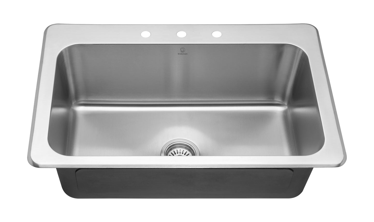 Kitchen Sink - Stainless Steel - BRUDERMAIM 31x21x10 Inch 20 gauge T304 Stainless Steel Drop In Kitchen Sink Single Bowl.
