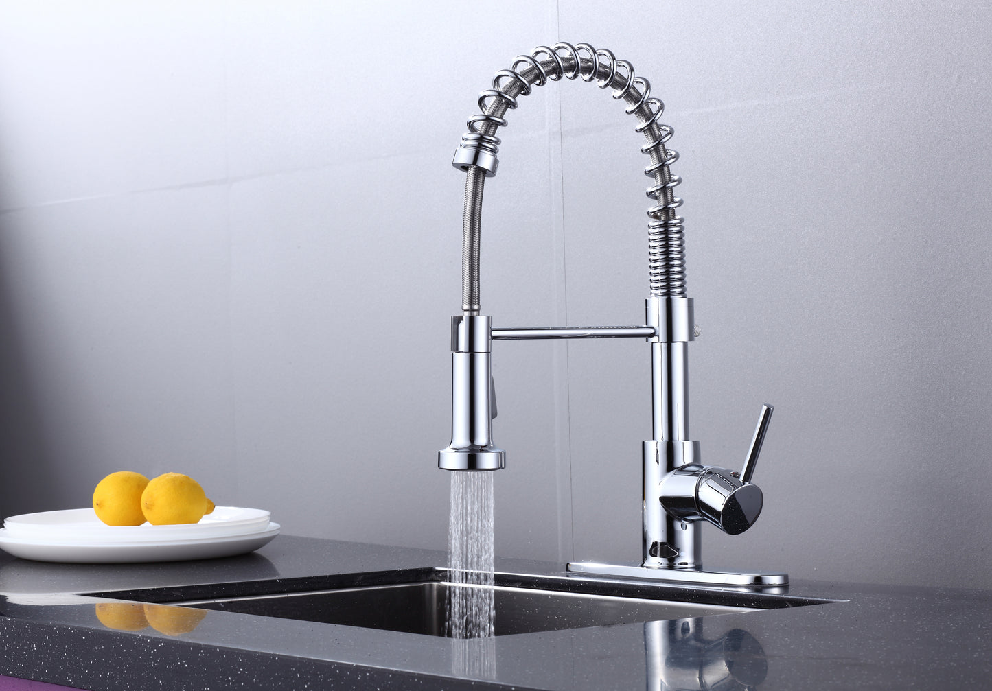 Pulldown Kitchen Faucet - BRÜDERMAIM Döretz - Chrome - Lead Free Brass - cUPC Certified - Ceramic Cartridge.