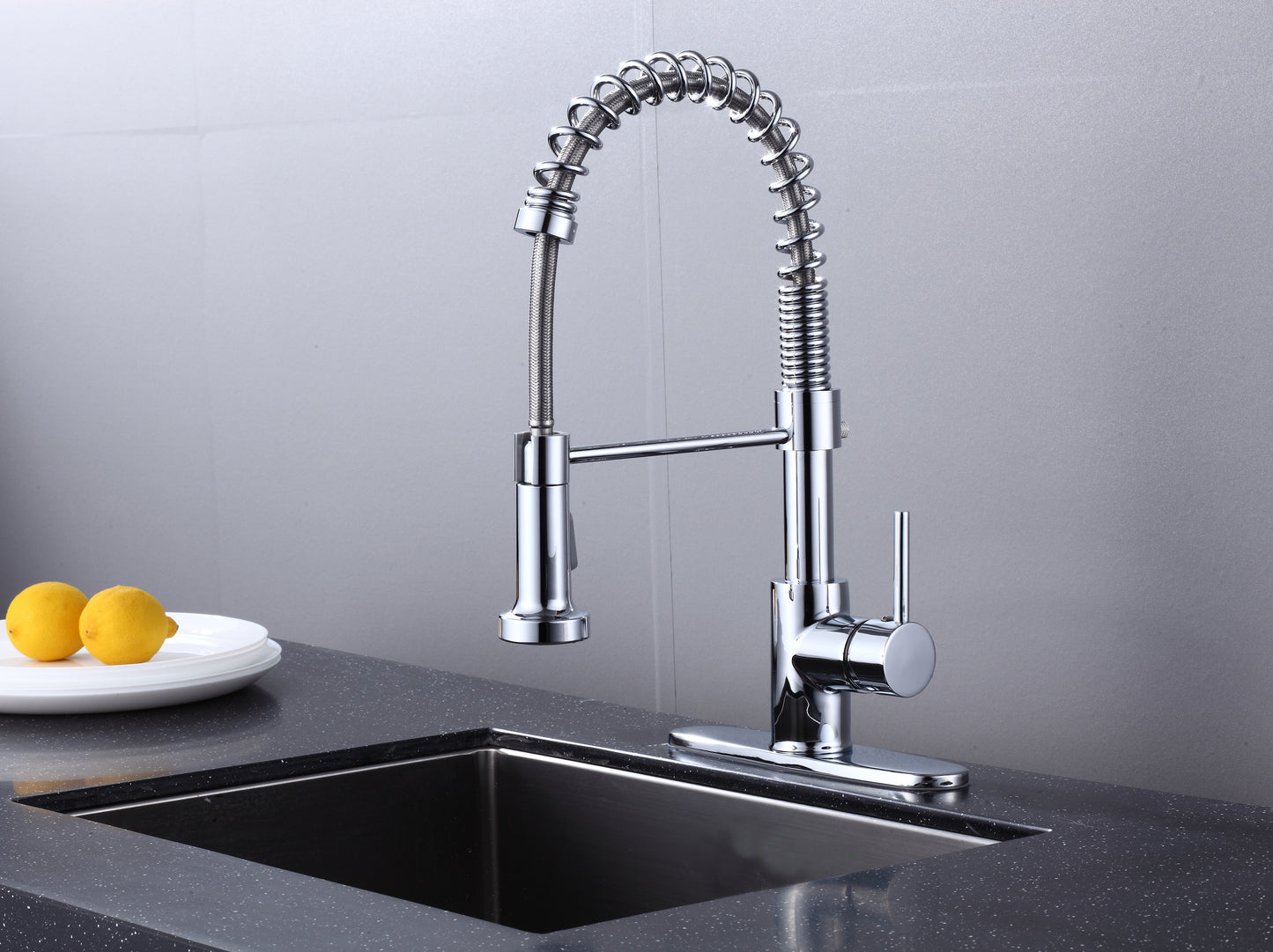 Pulldown Kitchen Faucet - BRÜDERMAIM Döretz - Chrome - Lead Free Brass - cUPC Certified - Ceramic Cartridge.