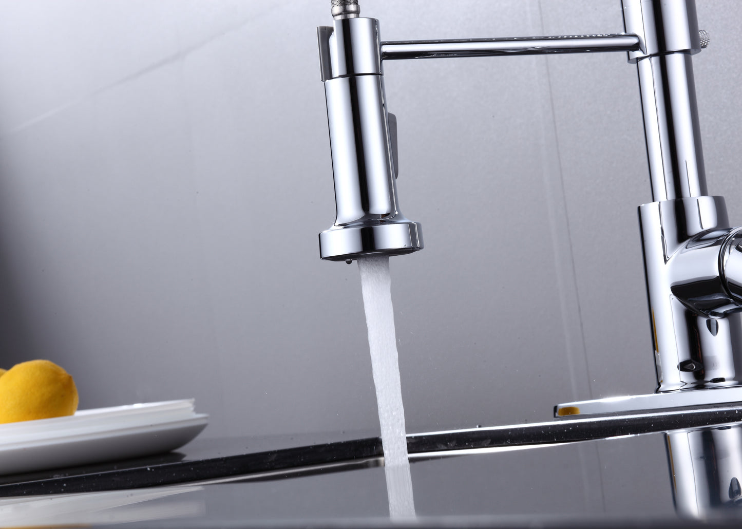 Pulldown Kitchen Faucet - BRÜDERMAIM Döretz - Chrome - Lead Free Brass - cUPC Certified - Ceramic Cartridge.