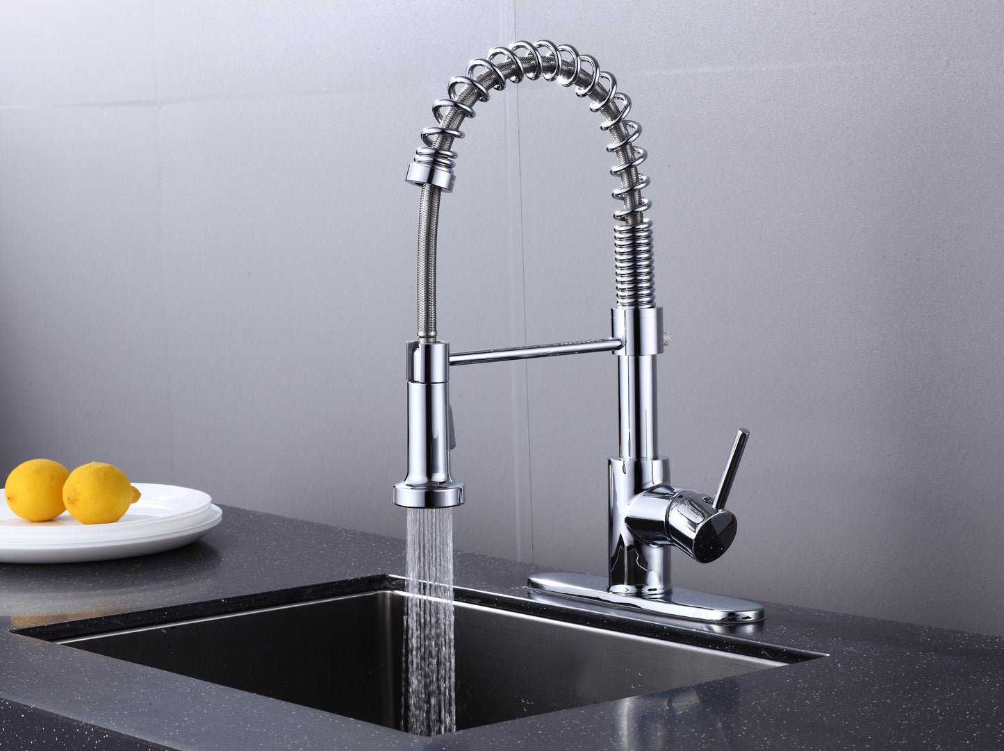 Pulldown Kitchen Faucet - BRÜDERMAIM Döretz - Chrome - Lead Free Brass - cUPC Certified - Ceramic Cartridge.