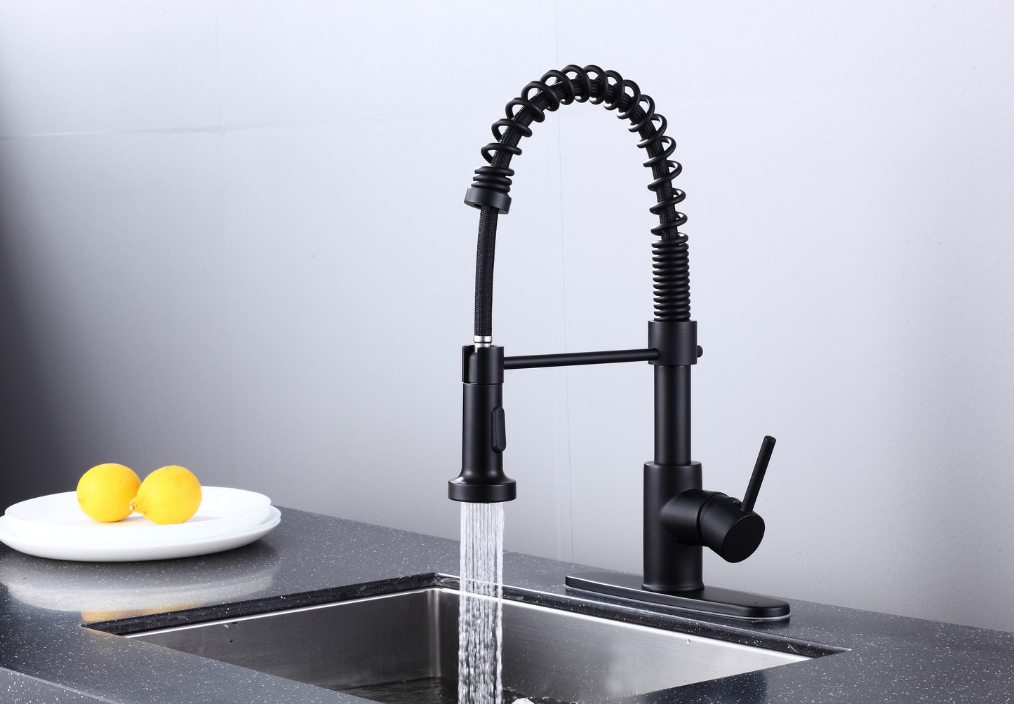 Pulldown Kitchen Faucet - BRÜDERMAIM Döretz - Matte Black - Lead Free Brass - cUPC Certified - Ceramic Cartridge.