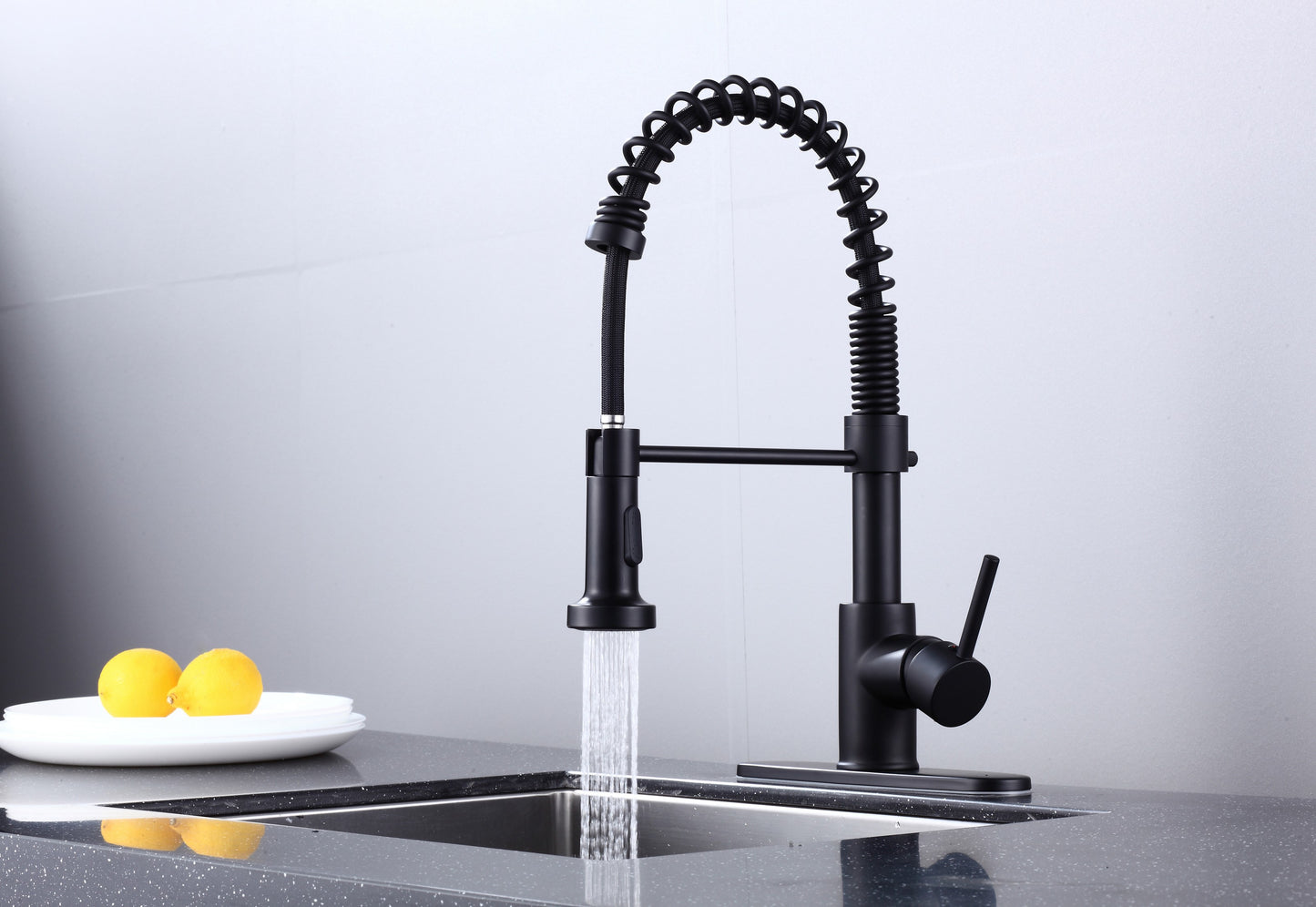 Pulldown Kitchen Faucet - BRÜDERMAIM Döretz - Matte Black - Lead Free Brass - cUPC Certified - Ceramic Cartridge.