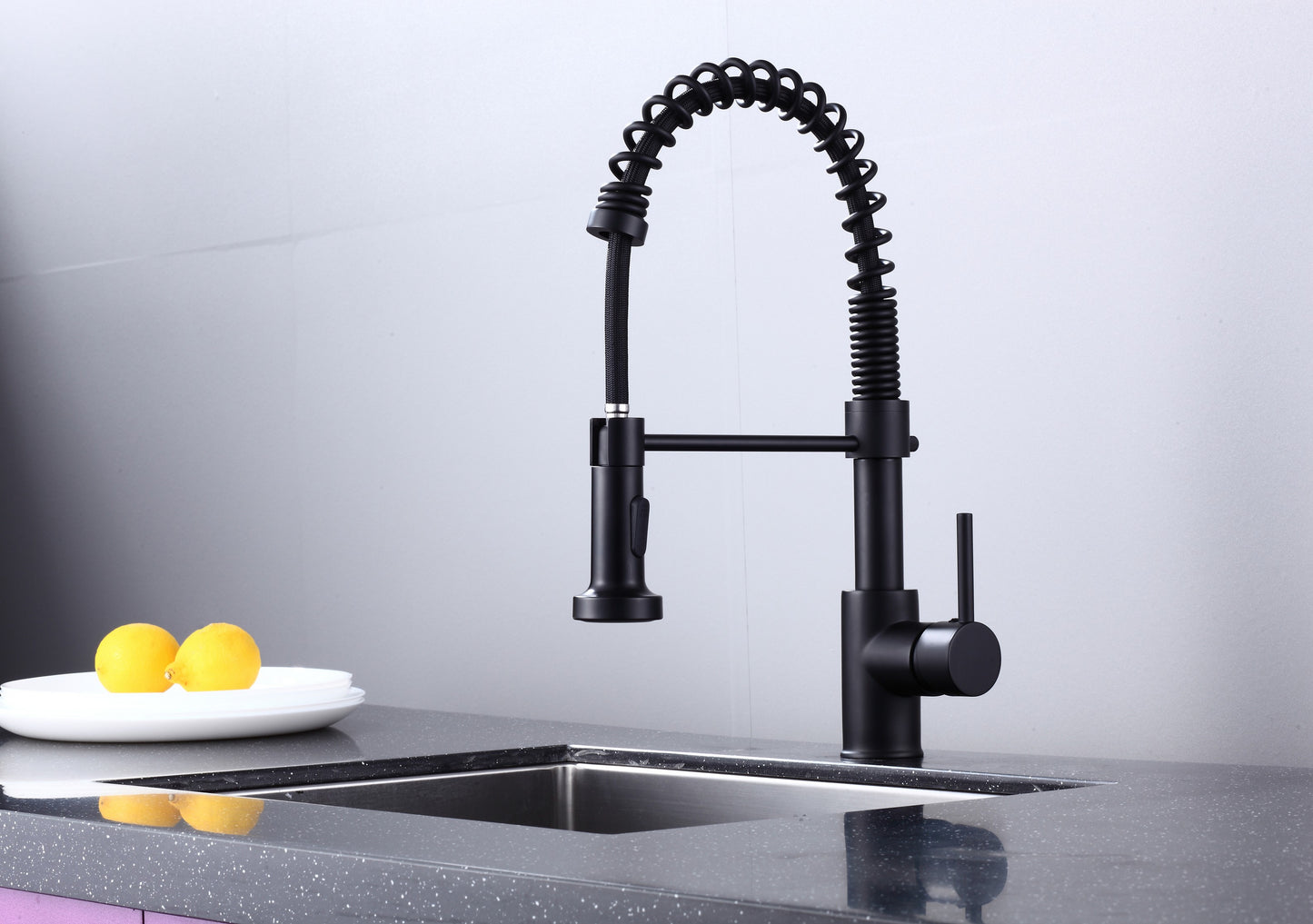 Pulldown Kitchen Faucet - BRÜDERMAIM Döretz - Matte Black - Lead Free Brass - cUPC Certified - Ceramic Cartridge.