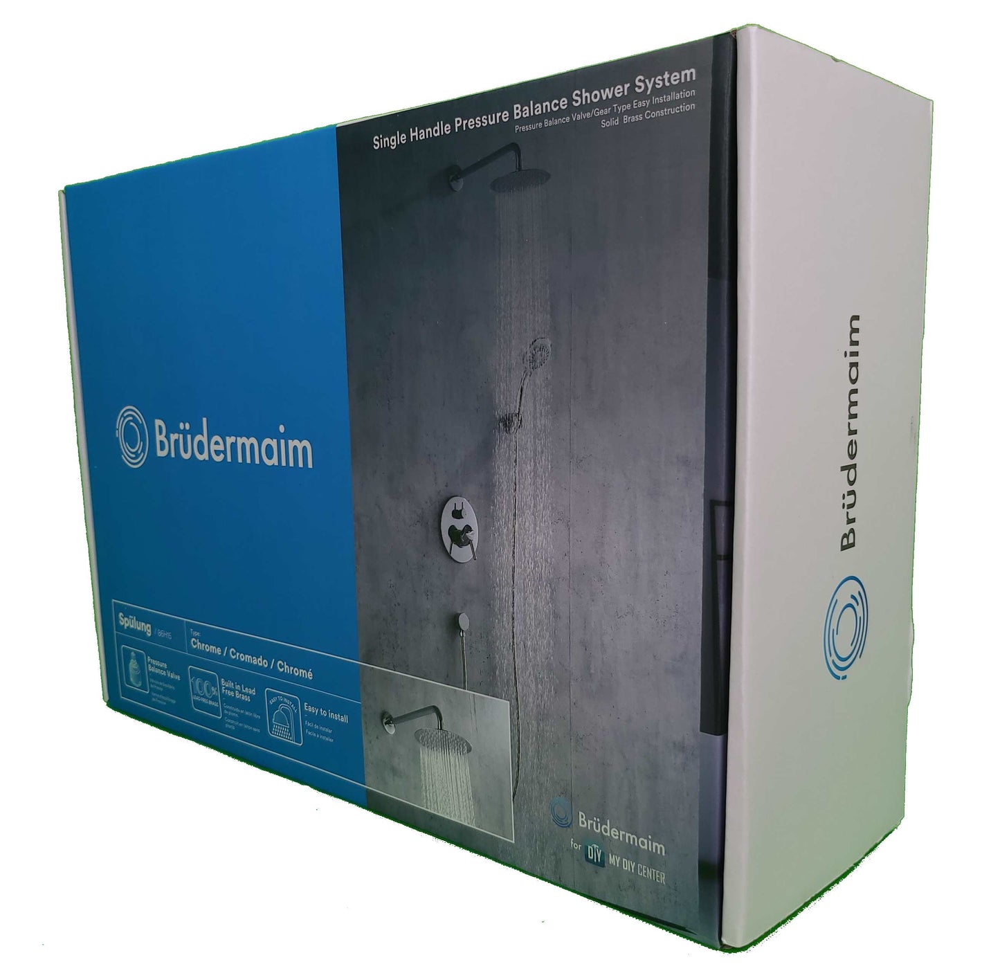 Single Handle Pressure Balance Shower System - BRÜDERMAIM Spülung- Chrome - Lead Free Brass - cUPC Certified - Ceramic Cartridge.