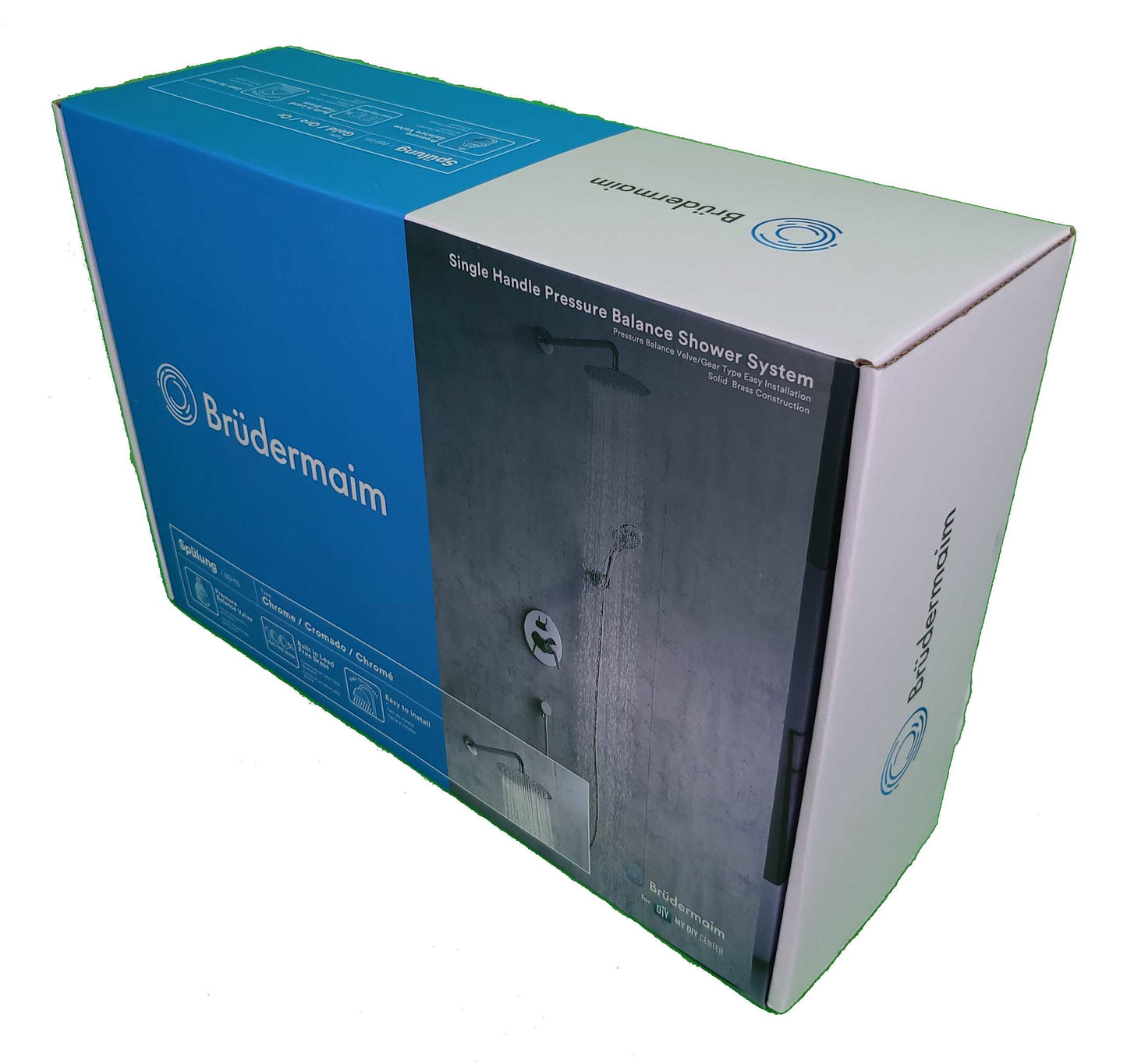 Single Handle Pressure Balance Shower System - BRÜDERMAIM Spülung- Chrome - Lead Free Brass - cUPC Certified - Ceramic Cartridge.