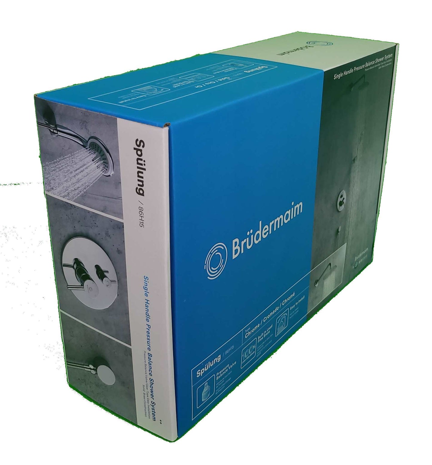 Single Handle Pressure Balance Shower System - BRÜDERMAIM Spülung- Chrome - Lead Free Brass - cUPC Certified - Ceramic Cartridge.