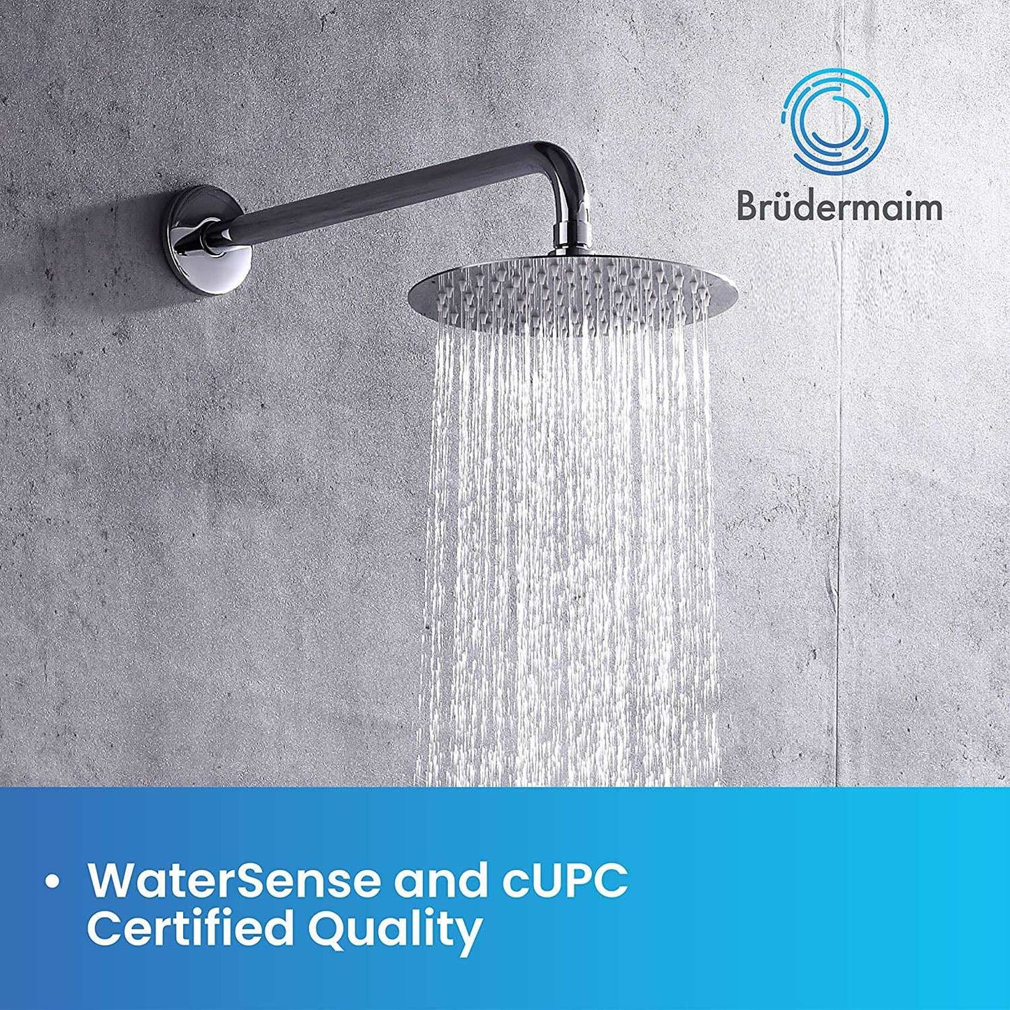 Single Handle Pressure Balance Shower System - BRÜDERMAIM Spülung- Chrome - Lead Free Brass - cUPC Certified - Ceramic Cartridge.