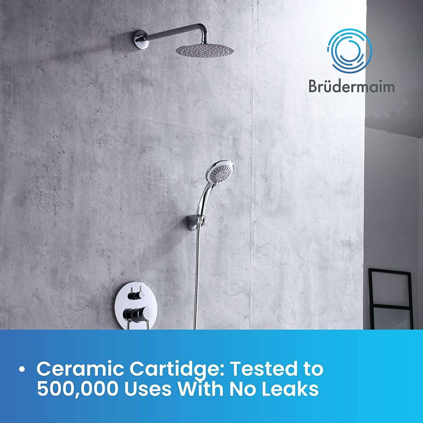 Single Handle Pressure Balance Shower System - BRÜDERMAIM Spülung- Chrome - Lead Free Brass - cUPC Certified - Ceramic Cartridge.