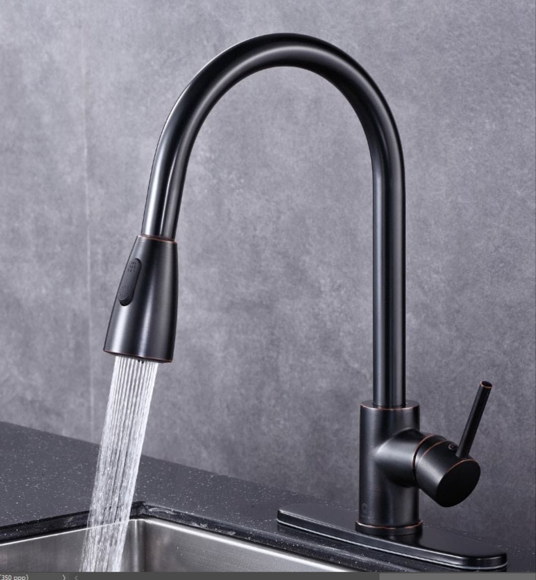 Pulldown Kitchen Faucet - BRÜDERMAIM Dahsnü - Black ORB - Lead Free Brass - cUPC Certified - Ceramic Cartridge.