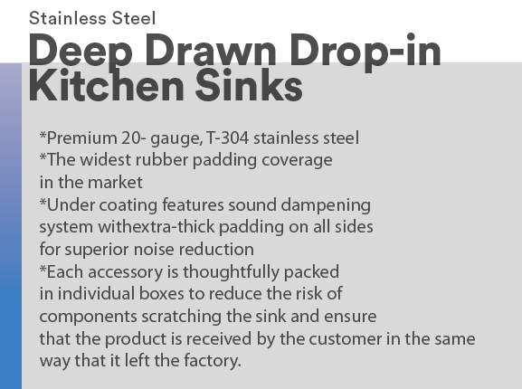Kitchen Sink - Stainless Steel - BRUDERMAIM 31x21x10 Inch 20 gauge T304 Stainless Steel Drop In Kitchen Sink Single Bowl.
