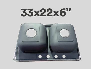 Kitchen Sink - Stainless Steel - BRUDERMAIM 33x22x6  Inch 20 gauge T304 Stainless Steel Drop In Kitchen Sink Doble Bowl.