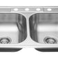 Kitchen Sink - Stainless Steel - BRUDERMAIM 33x22x6  Inch 20 gauge T304 Stainless Steel Drop In Kitchen Sink Doble Bowl.