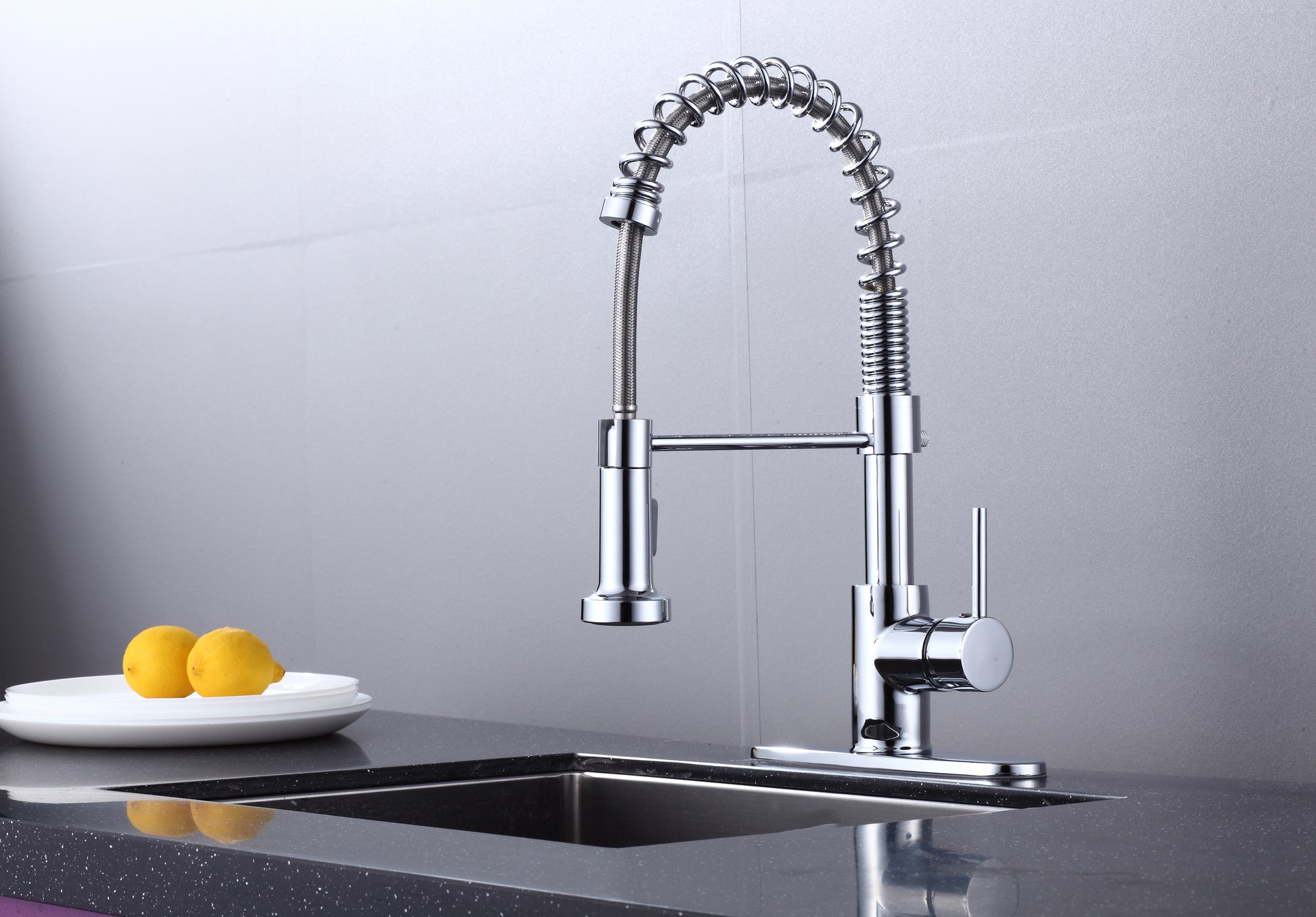 Pulldown Kitchen Faucet - BRÜDERMAIM Döretz - Chrome - Lead Free Brass - cUPC Certified - Ceramic Cartridge.