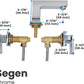 Three Holes Vessel Lavatory Faucet - BRÜDERMAIM Sëgen- Chrome- Lead Free Brass - WaterSense and cUPC Certified - Ceramic Cartridge.
