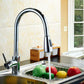 Pulldown Kitchen Faucet - BRÜDERMAIM Dahsnü  - Chrome - Lead Free Brass - cUPC Certified - Ceramic Cartridge.